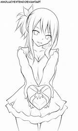 Valentines Lineart Lucy Happy Anime Deviantart Manga sketch template