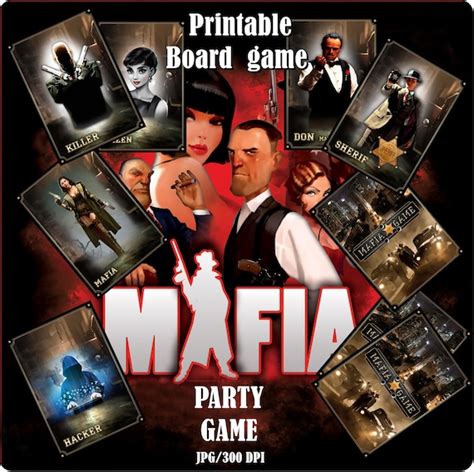 mafia board card party game role playing game psychological etsy