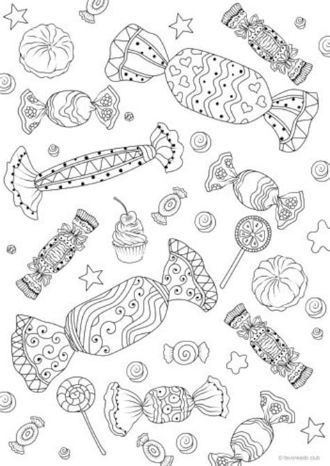 candies printable adult coloring page  favoreads etsy uk