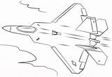 Raptor Coloring Colorare Caccia Disegni Aereo F35 Supercoloring Ausmalbild Militärflugzeuge sketch template