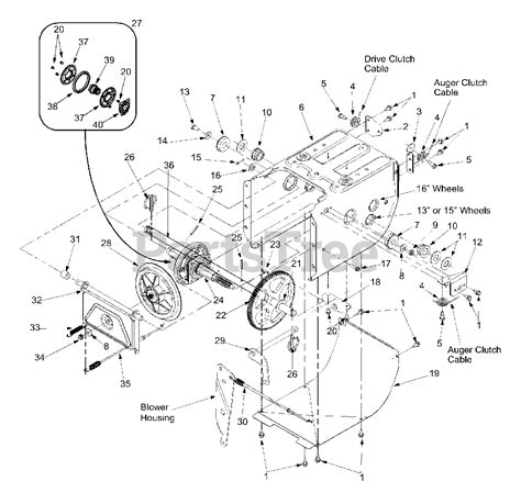 yard machines aee yard machines snow thrower  frame assembly parts lookup