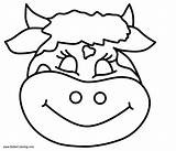 Coloring Pages Cow Head Printable Adults Kids Cows sketch template