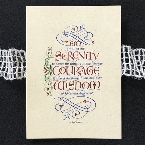 serenity prayer holly monroe calligraphy heirloom artists