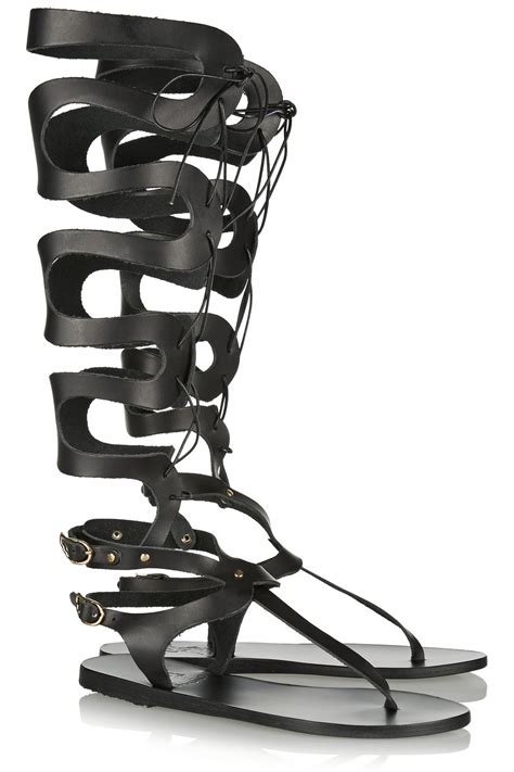 lyst ancient greek sandals kori lace up leather gladiator sandals in
