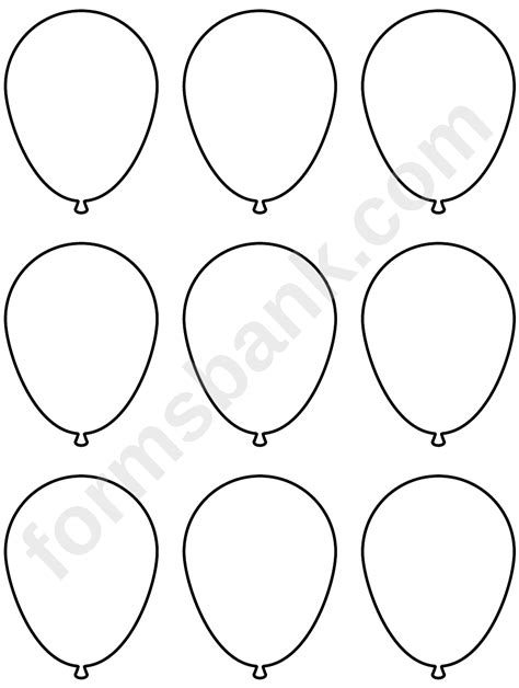 small balloons template printable