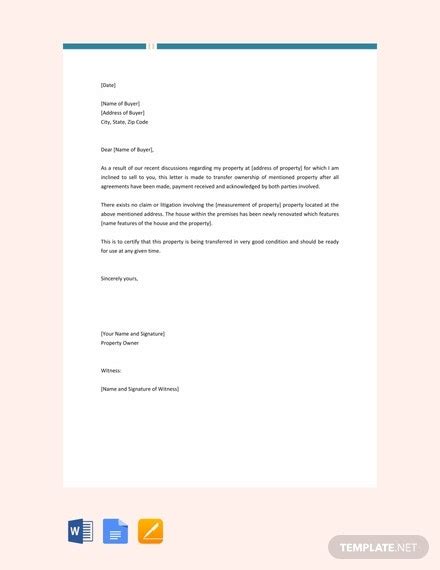 ownership transfer letter templates google docs ms word apple pages