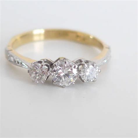 sold vintage  carat diamond engagement ring trilogy  stone ct