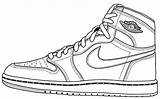 Jordan Coloring Shoes Pages Shoe Drawing Air Sneakers Outline Nike Jordans Printable Vans Print Template Retro Sneaker Color Basketball Drawings sketch template