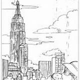 Coloring Ellis Island Empire State Building sketch template