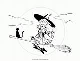 Witch Coloring Halloween Pages Witches Cute Drawing Broom Scary Colour Print Getdrawings Land Dance Popular Owl Detailed Coloringhome Mycoloringland sketch template