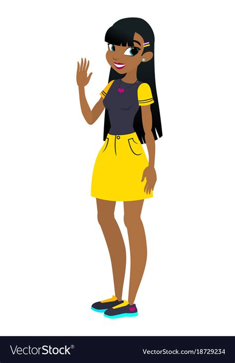 Teenager African American Girl With Black Vector Image