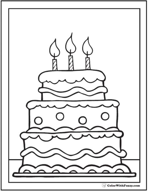 printable birthday cake coloring pages everfreecoloringcom