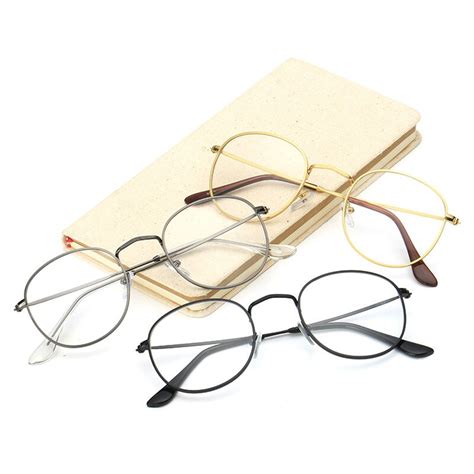 Oval Eyeglasses Frame For Women Men Vintage Brand Eyeglass Clear Nerd
