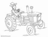 Coloring Farmer Tractor Pages Printable Kids sketch template