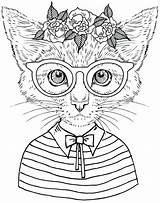 Coloring Pages Animal Teens Cool Adults Awesome Cats Print Printable Getcolorings Color Getdrawings Cat sketch template