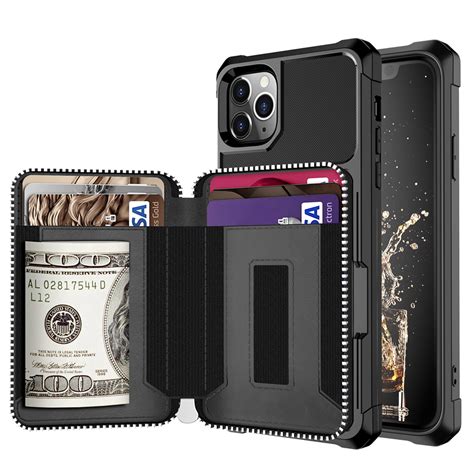 dteck wallet case  iphone  pro max zipper wallet case  credit