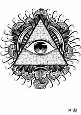 Eye Illuminati Seeing Drawing Tattoo Triangle E1 Drawings Step Easy Deviantart Tatuagem Pirâmide Ojo Tattoos Eyes Beginners Gypsy Store Google sketch template