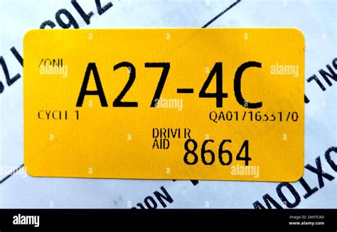 amazon logistics yellow parcel label driver information stock photo alamy