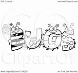 Bugs Cartoon Clipart Insect Spelling Letters Coloring Outlined Vector Thoman Cory Regarding Notes sketch template