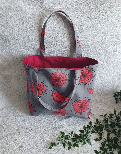 red cotton ball patterned tote bag vacation bagcollege etsy