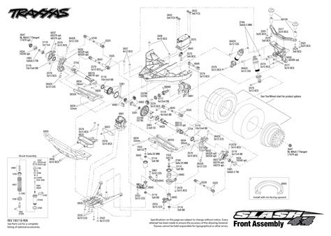 slash    front assembly exploded view traxxas
