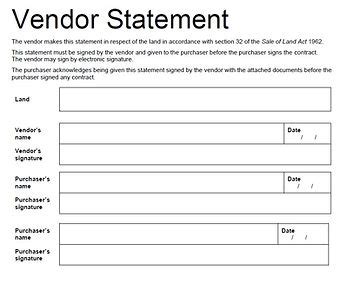 section  vendor statement campus lawyers