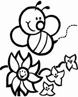 Coloring Bee Pages Flower Bumble Honey Color Cartoon Garden Flowers Bees Arrived Cute Honeycomb Cliparts Clipart Clip Kids Printable Colouring sketch template