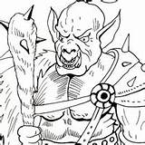 Mythical Creatures Coloring Pages Orc Color sketch template