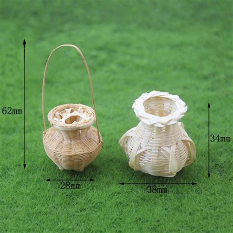 dollhouse miniature accessories mini bamboo basket simulation fish basket model toys