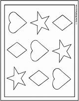 Coloring Shape Pages Hearts Stars Shapes Color Printable Activity Pdf Squares Circles Colorwithfuzzy Print sketch template