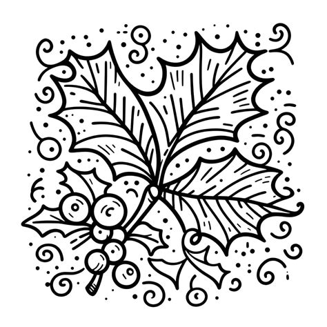 wonderful christmas holly coloring page  print  color