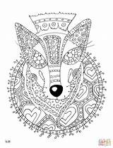 Coloring Wolf Tribal Pattern Pages Printable Zentangle Drawing Puzzle sketch template