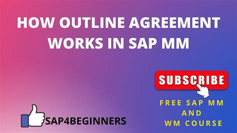 outline agreement works  sap mmsapbeginners learnwithanshuman