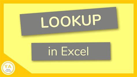 lookup function  excel tutorial youtube