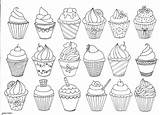 Cupcake Coloring Para Pages Doodle Colorir Cupcakes Cute Drawings Books Kawaii Colouring Drawing Choose Board Doodles Uploaded User sketch template