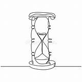 Sand Clock Hourglass Timer Drawing Stock Line Sandglass Illustration Isolated Continuous Vector sketch template