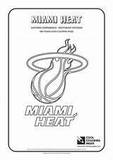 Coloring Nba Pages Miami Logo Heat Basketball Logos Teams Cool Sketch Team Basket Paintingvalley sketch template