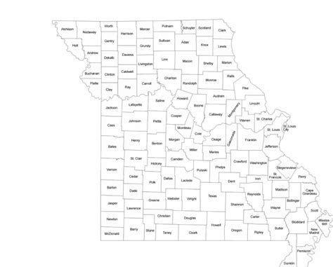 missouri county map  county names