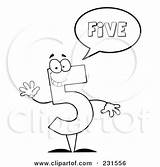 Number Five Saying Outline Coloring Character Illustration Clipart Royalty Toon Hit Print Rf Poster Posters Prints Numbers Clipartof sketch template