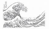 Coloring Hokusai Tsunami Pages Wave Ukiyo Japan Color Sheet Printable Sketch Patterns Unusual Template Embroidery Ukiyoe Choose Board Pattern Search sketch template