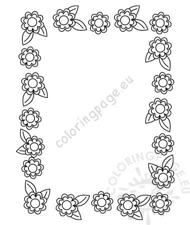 beautiful floral border pattern frame vector coloring page