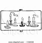 Vintage Retro Illustration Candles Table Clipart Royalty Prawny Vector Candelabra Tapers Ornate Seven sketch template
