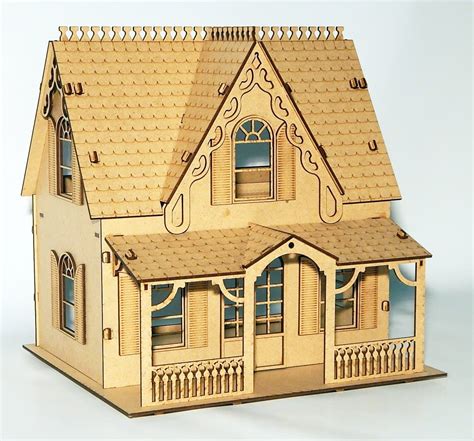 garland houses wooden handmade laser cut file vector cdr file  laser