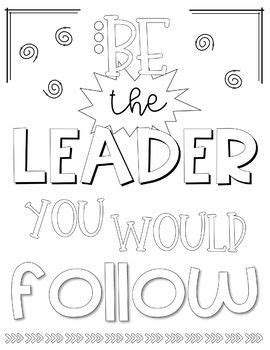 leadership  inspirational coloring sheets quote coloring pages