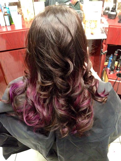 purple peekaboos brunette goldwell elumen forbici salon  spa