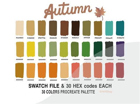 autumn color palette graphic  afifshop creative fabrica