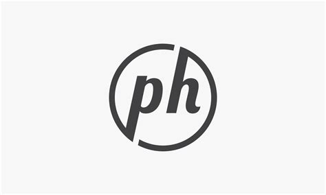 ph circle letter logo concept isolated  white background