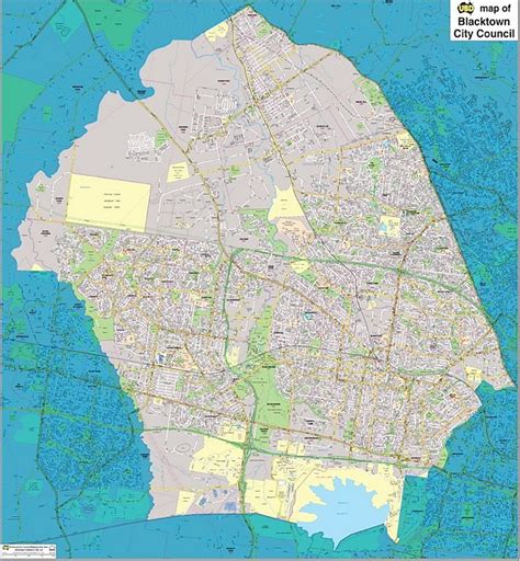 blacktown council local government area large map  lga