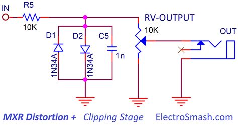 electrosmash mxr distortion circuit analysis   mxr distortion distortion guitar