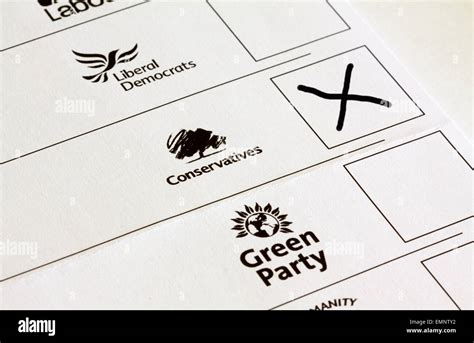 uk general election ballot paper  boxes marked  voting